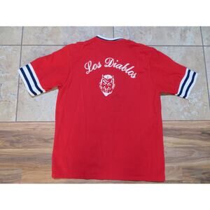 Los Diablos Devil Baseball Pullover Red Shirt Sz XL 1960s